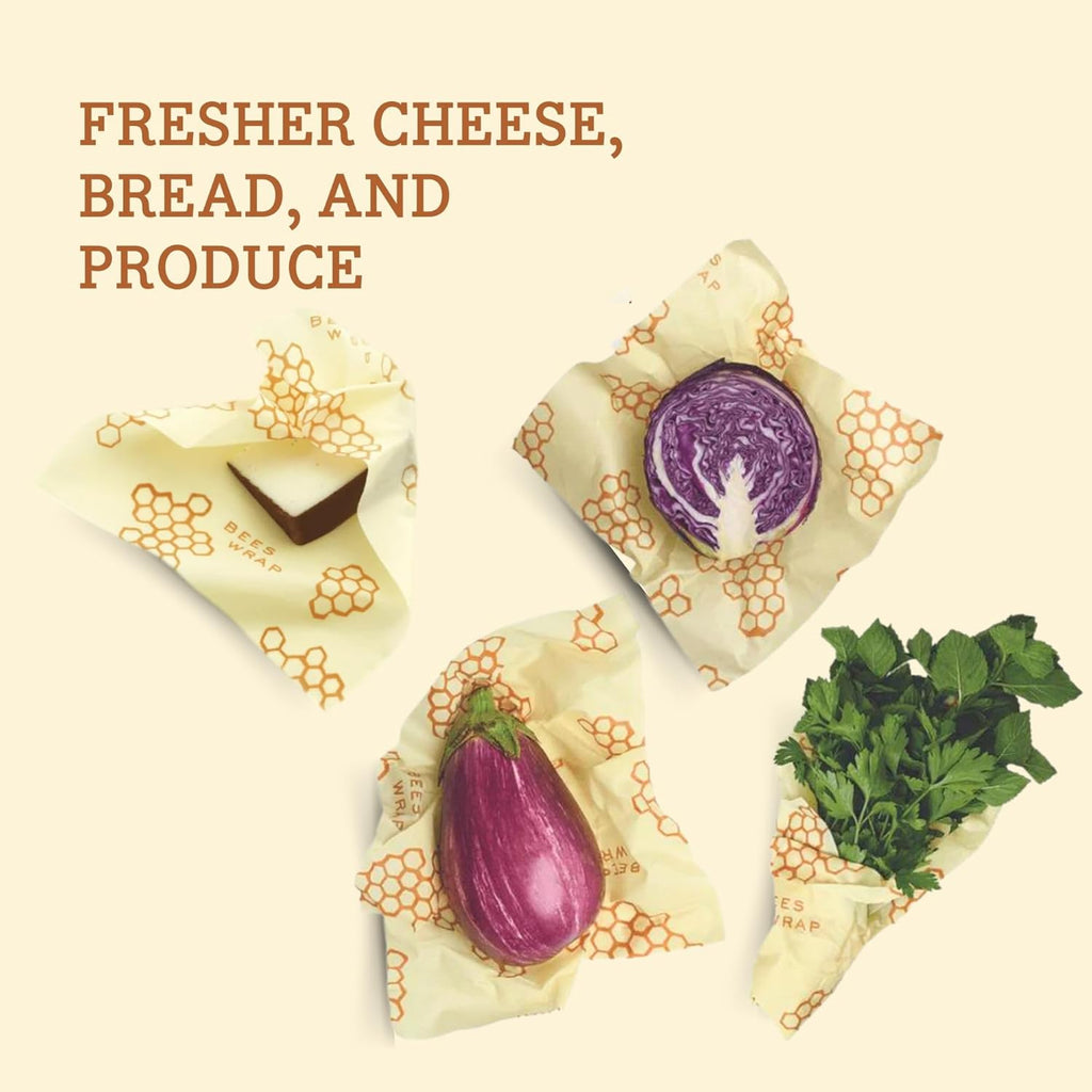 Bee's Wrap Beeswax Wraps for Food - Honeycomb Bread Wrap - Made in USA Reusable Bread Storage Bags - Organic & Eco-Friendly Alternative to Aluminum Foil, Sourdough Bags & Plastic Wrap