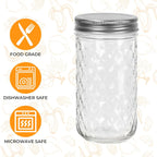 Eathtek 12 oz Mason Jars 20 Pack, 360ml Mini Canning Jars with Regular Lids for Jelly Herbs Spice Honey Storage, Small Glass Jars Candle jars, Extra Lids Tags Label Included