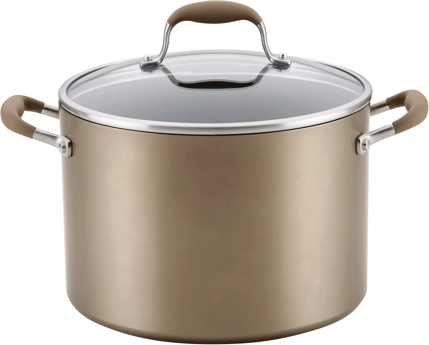 Anolon Advanced Home Hard-Anodized Nonstick Wide Stock Pot/Stockpot (10-Quart, Bronze)