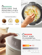 CUCKOO 6-Cup Uncooked / 12-Cup Cooked Induction Heating Twin Pressure Rice Cooker, 16 Menu Modes, Multi-Language Voice Guide, Versatile Grain Multi-Cooker & Pressure Cooker (CRP-LHTR0609FW)
