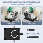 2 Tier Dish Drying Rack, Large-Capacity Dish Rack for Kitchen Counter, Anti-Rust Dish Strainer Rack with Drainboard Set, Kitchen Organizer with Cup Holder, Utensil Holder, Cutting-Board Holder