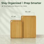 Chopping Board 2-Pcs Natural Bamboo Cutting Board With Juice Channels & Knife-Friendly Finish For Versatile Kitchen Use, Ideal Charcuterie & Chopping Multi-Use