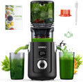 OMMO Cold Press Juicer Machines: 5.1" Wide Chute for Whole Fruits & Veggies, BPA Free Slow Juicer Easy Clean, Beep Alert, Slow Masticating Juicers for Moms/Families/Fitness/Juice Life/Healthy Living