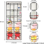 Extra Large Hanging Crystal Clear Over Door Shoe Organizers, Closet Shoe Organizer Shoe Rack Organizer Shoe Storage, 12+6Pockets, 4Hooks, white (59"x 21.6")