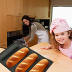 Bluedrop Silicone Bread Forms For Hot Dog Baking Molds Sandwich Making Sheet 4 Cavities 9 inches Loaf Eclair Mats