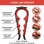 Jar Opener for Weak Hands, Seniors with Arthritis, 5 in 1 Multi Function Bottle Opener Lid Opener For Arthritic Hands with Non Slip Rubber Jar opener Gripper Pad