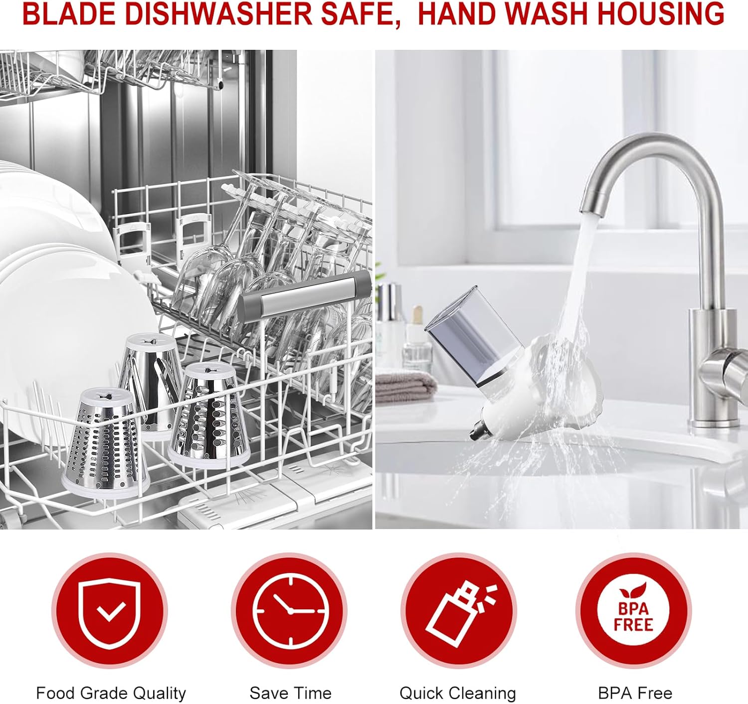 Updated Shredder Cheese Grater Attachment for KitchenAid Stand Mixers, Salad Machine with Vegetable Slicer, Salad Maker, Food Slicers Slicer Shredder Attachment with 3 Blades Dishwasher Safe