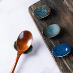 Ceramic Chopsticks Holder Chopstick Rest Spoon Fork Stand Holder Set of 6, Multicolour