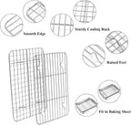 Baking Sheet with Rack Set, Yododo Set of 4 (2 Sheets + 2 Racks), Stainless Steel Cookie Sheet Baking Pan Tray with Cooling Rack, Non Toxic & Heavy Duty & Easy Clean - Size of 16 inch