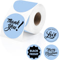 Perco Blue 2-Inch Perforated Circle Dot Thermal Sticker Labels — 300 Stickers/Roll, Direct Thermal Printer Compatible—with Permanent Adhesive for Organizing, Color Coding, Bin Labeling—Made in USA