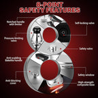 Stainless Steel Pressure Cooker 6.34 Quart, Heavy-Duty, Food-Grade, All Stovetop & Induction Compatible with Multi-Safety Lock System for Gas Electric Ceramic, Commercial Home Kitchen Use, Deeluban