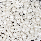 White Pearl Star Rods Sprinkles, Edible Pearls Sugar, 130g/4.58oz, White Sprinkles for Cupcake Decorating, Cupcake Toppers, Cake Decorations