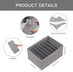 Qozary 4 Pack Drawer Organizers for Clothing, 8 Grids Foldable Closet Organizers and Storage Bins for Bedroom, Dresser Organizer Boxes for Thin T-shirts, Tank Tops