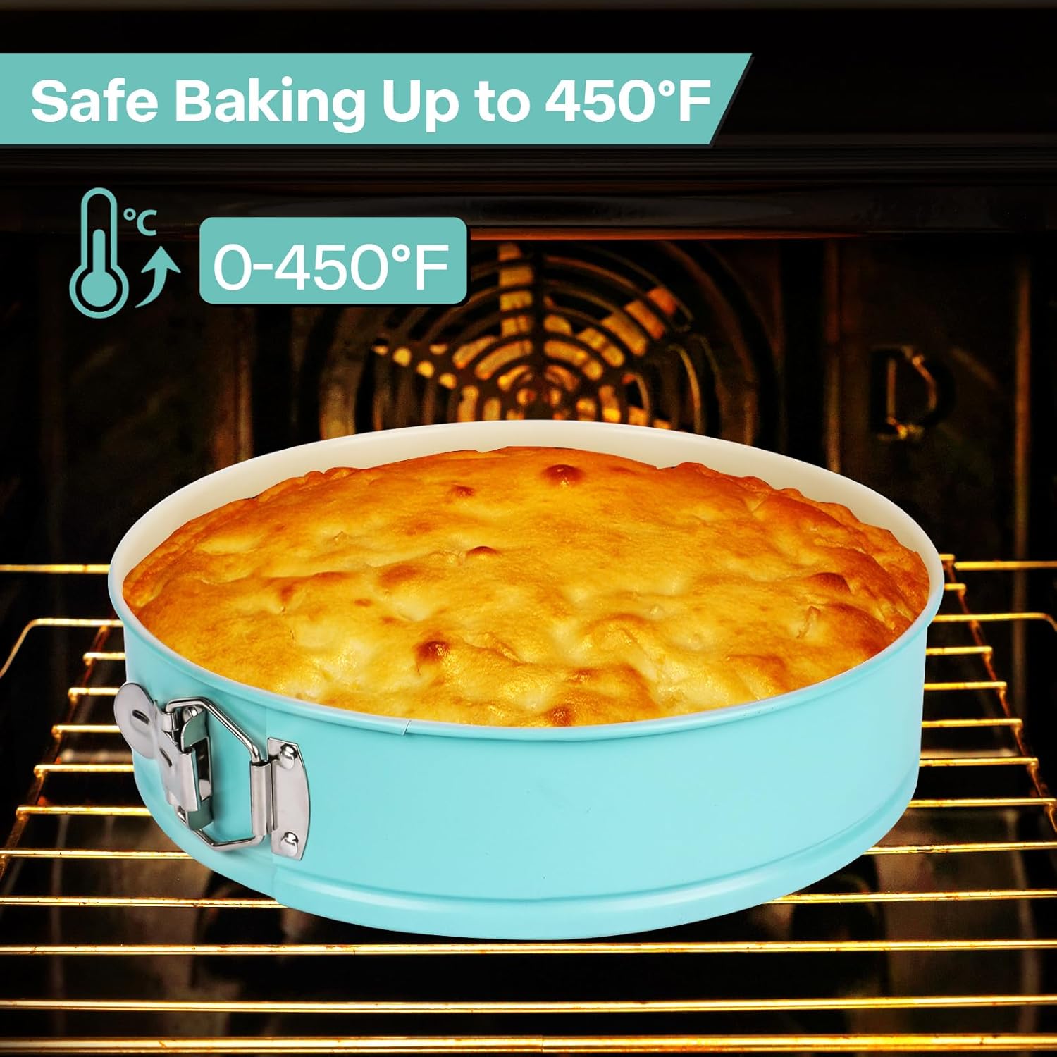 10-Inch Glass Bottom Springform Pan with Silicone Seal, Springform Pan 10 inch Nonstick,10In Cheesecake Pans Springform, Leak-Proof, Nontoxic & Oven-Safe