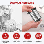 Stainless Steel Slicer Shredder Attachment for KitchenAid Stand Mixer, Cheese Grater Attachment for Kitchenaid, Grinding Powder, Salad Maker with 4 Blades, Attachment for Kitchenaid Mixers