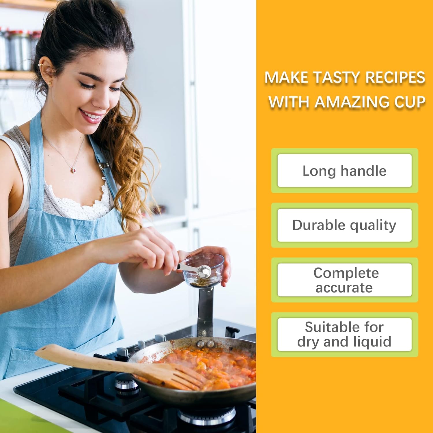 1PCS 1 Tsp(1/3tbsp, 1/6oz, 5ml) Single Measuring Spoon with Black Silicone Grip, Stainless Steel Individual Measure Scoop Only