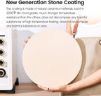 12.6" x 0.4" Coating Pizza Stone, Cordierite & Ceramic Round Pizza Stones for Oven Grill BBQ, Food Grade Baking Stone for Pizza and Bread, Outdoor Pizza Accessories for Grilling