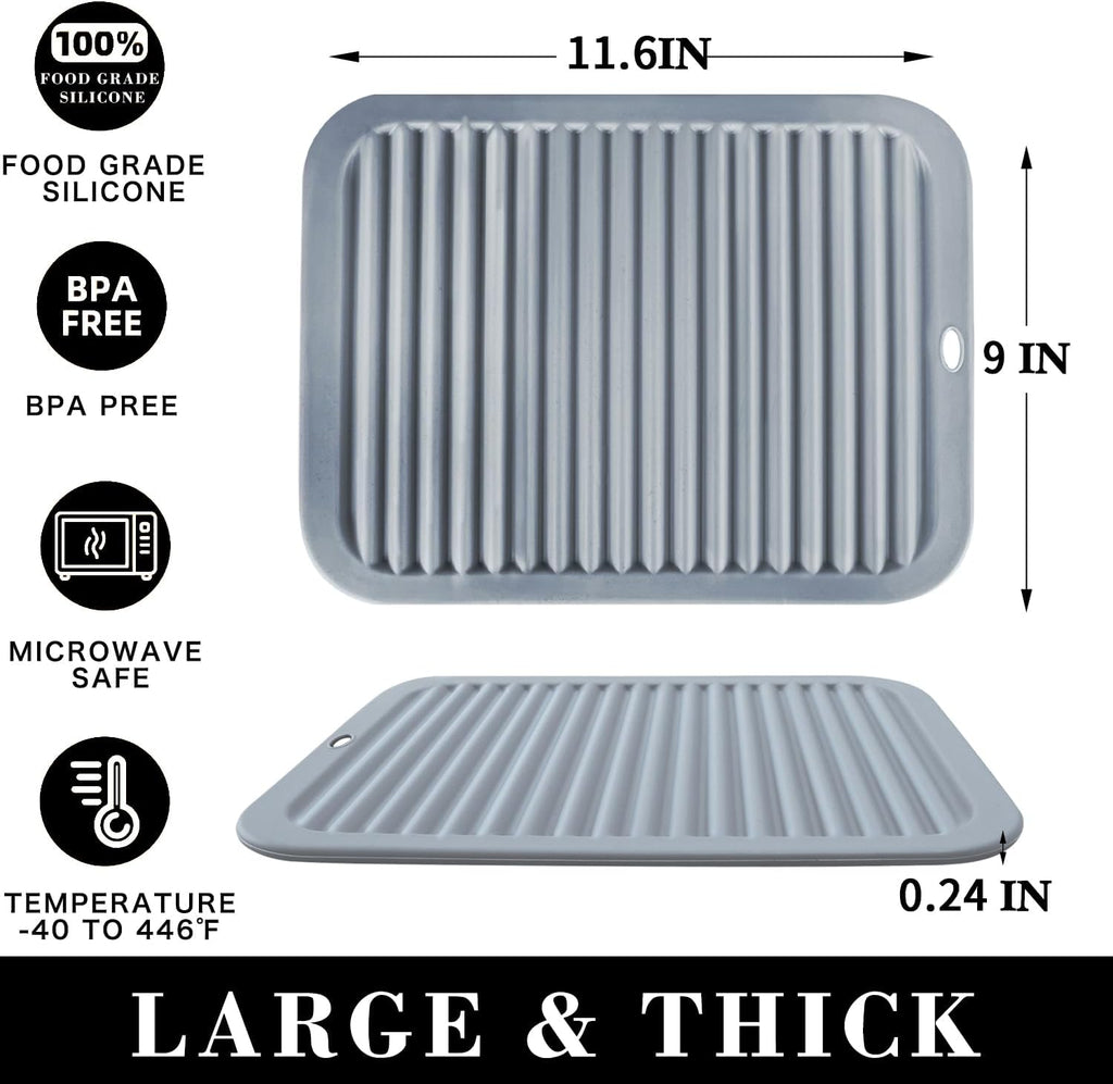 4 PCS Silicone Trivet for Hot Dishes, Hot Pads Trivets Mat for Hot Pots and Pans, Heat Resistant Silicone Hot-Mats, Pot Holders Jar Opener Tables-Mats for Countertop Drying Mat (Grey)