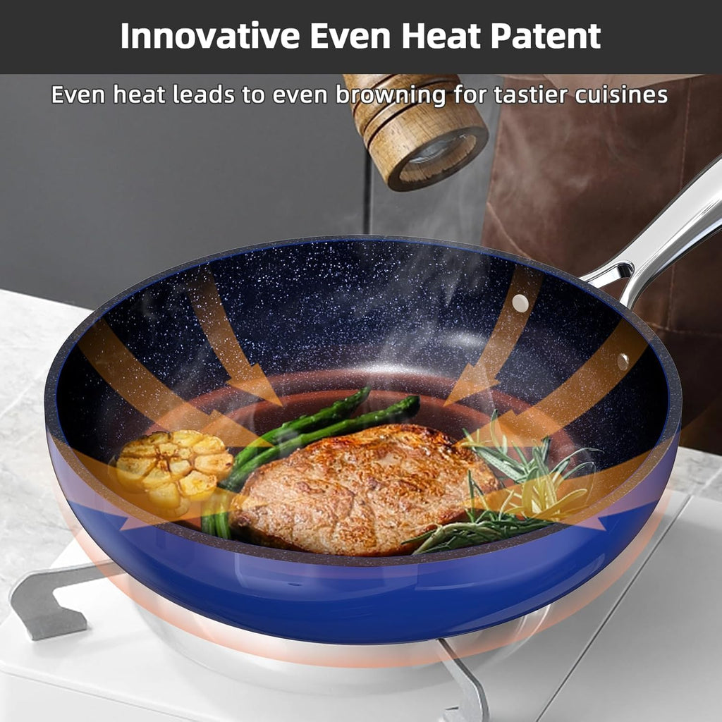 Nuwave Lux 13pc Forged Lightweight Cookware Set PFAS Free, Healthy G10 Duralon Ceramic Coating, Ultra Non-Stick, Stay-Cool Handles, Works on All Cooktops & Induction Ready