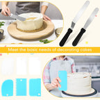 Nuogo 154 Pcs Aluminum Cake Decorating Tools Kit with 12 Inch Aluminum Cake Turntable, Cake Decorating Gun with 6 Heads, 34 Pcs Cake Decorating Set, 11 Cream Spatula Set, 100 Cream Piping Bag