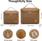 NOL Natural Organic Lifestyle Insulated Lunch Bags for Women Cooler Bag Lightweight Nylon Waterproof Lunch Box For Work (Small, Brown)
