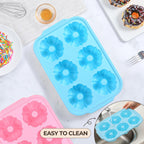 Mini Bundt Cake Pans for Baking, 2Pcs Silicone 6-Cavity Fluted Tube Cake Pan with Metal Reinforced Frame, Nonstick Baking Molds for Cupcake, Brownie, Donuts, Cornbread, Jello