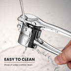 Premium Garlic Press Set, 304 Stainless Steel Garlic Crusher, Professional Garlic Mincer Tool Food Grade Professional Garlic Press - Made of 304 Stainless Steel, Rust-proof Ergonomic, Dishwasher Safe