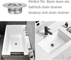 Bathroom Sink Strainer, Bathtub Lavatory Sink Drain Strainer Hair Catcher for Laundry, Mop Pool, Utility, Slop, RV Sink, Stainless Steel Drain Filter。Fit Hole Size from 1.25" ，3 Pack (1.1”)