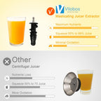 Cold Press Juicer Machines, Slow Masticating Juicer with Quiet Motor, High Nutrient Retention, Easy to Clean, Spiral Auger Technology for Vegetables & Fruits, Dishwasher Safe (Black)