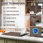 Dish Drying Mat for Kitchen Counter | Coffee Bar Mat for Countertops | Heat Resistant Drainer Mat with Non-slip Rubber Backed | Hide Stain Kitchen Absorbent Draining Mat | Brown 16"x20"