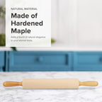 Frieling Crafted in the USA Maple Rolling Pin with Handles - Classic Rolling Pin for Baking - 2.4 x 12-Inch Barrel - Dough Roller