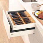 Utoplike In-drawer Knife Block Bamboo Kitchen Knife Drawer Organizer,Large handle Steak knife Holder without Knives, fit for 16 knives and 1 Sharpening Steel