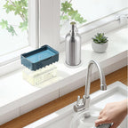 Soap Dispenser 18 Oz with Non-Slip Coaster, Stripe Design Dish Soap Dispenser Brushed Nickel, Refillable Liquid Hand Soap Dispenser for Bathroom, Kitchen Soap Dispenser Premium Stainless Steel