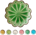 Ceramic Spoon Rest for Stove Top, Flower Cute Spoon Rest for Kitchen Counter, Cooking Spoon Holder for Kitchen Counter, Utensil Rest Spatula Rest Ladle Holder Tong Rest, 1 PC (Ice Cracks, Emerald)