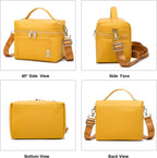 NOL Natural Organic Lifestyle Reusable Insulated Lunch Bags for Adults Lightweight Nylon Waterproof Lunch Box with Removable Adjustable Strap Insulated Lunch Bag for Work (Small Earth-yellow)
