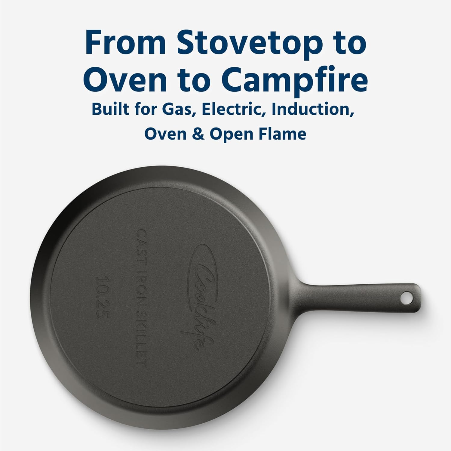 COOKLIFE 10 Inch Lightweight Pre-Seasoned Cast Iron Skillets with Handle Cover - Smooth Polished Surface, Easy to Clean Cast Iron Pan Use in the Oven, on the Stove or Grill, Over a Campfire