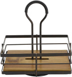 Gourmet Basics by Mikasa Nova Acacia Wood Rotating Condiment Caddy, 8.75 Inch, Black,5270309