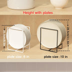 2 Large 1 Small Plate Organizers Holders Upright Cabinet Dish Drying Racks Metal Plate Dish Organizers Racks Stands for Countertop and Cupboard White