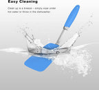 Silicone Spatulas Set Turners Tongs Cooking Utensils Set High Heat Resistant Kitchen Scraper Spatulas for Cooking Mixing Baking BPA Free Dishwasher Safe, Blue