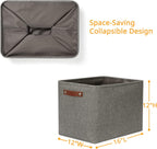 DULLEMELO Grey Storage Baskets for Organizing 2 Pack 16"x12"x12" Fabric Shelf Baskets for Gifts Empty Large Storage Organizer for Closet,Clothes,Toys,Bedroom (Grey)