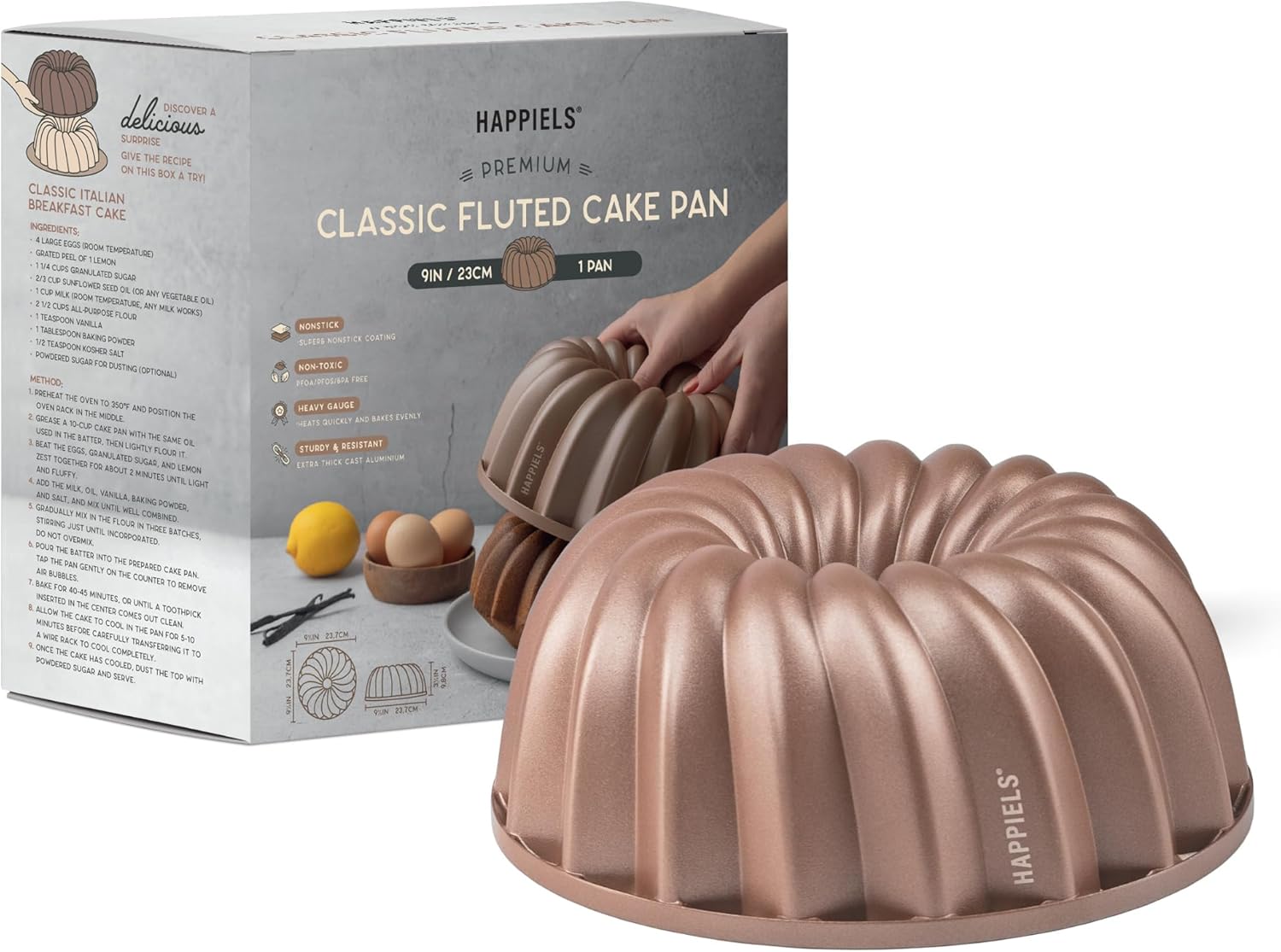 10 Cup Fluted Tube Cake Pan Nonstick, PFOA Free Fluted Cake Pan for Baking, Pound Cake Mold for Oven, Cake Molds And Cake Pans, Tube Mold, Pound Tin