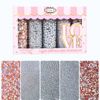 Confect Edible Cake Sprinkles Mix – Silver, Bronze & White Pearls, Silver Jimmies, Sparkling Sugar – Dessert Toppings for Cakes, Cupcakes, Cookies & Baking Decoration | Vegan, Gluten-Free, Nut-Free, Soy-Free, Dairy-Free, Palm Oil-Free- 5 Oz
