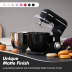 Kitchen in the box Stand Mixer, 4.5QT+5QT Two bowls Electric Food Mixer, 10 Speeds 3-IN-1 Kitchen Mixer for Daily Use with Egg Whisk,Dough Hook,Flat Beater (Onyx Black, 5QT)