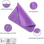Silicone Dish Drying Mat for Multiple Usage,Easy clean,Eco-friendly,Heat-resistant Silicone Mat for Kitchen Counter or Sink,Refrigerator or Drawer Liner Purple 2XL 24 inches x 18 inches