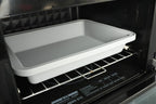 Sunsetbaby Silicone Baking Dish with Handles, Deep Rectangular Bakeware Cake Pan, Compatible with Fancy Panz, for Lasagna, Cake, Brownie or Family Dinner, 12.6 x 9.8 x 2.1 Inch (Grey)