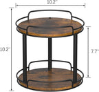 LAMU 10.2'' Wood Lazy Susan Turntable Organizer for Cabinet, 2 Tier Lazy Susan Spice Rack Organizer for Kitchen, Table Top, Countertop, Pantry, Medicine Organizer