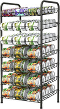 Vrisa Can Organizer for Pantry 7-tier Can Rack Organizer Metal Can Storage Dispenser Rack Holds up to 84 Cans for Canned Food Kitchen Cabinet or Pantry Shelf Black