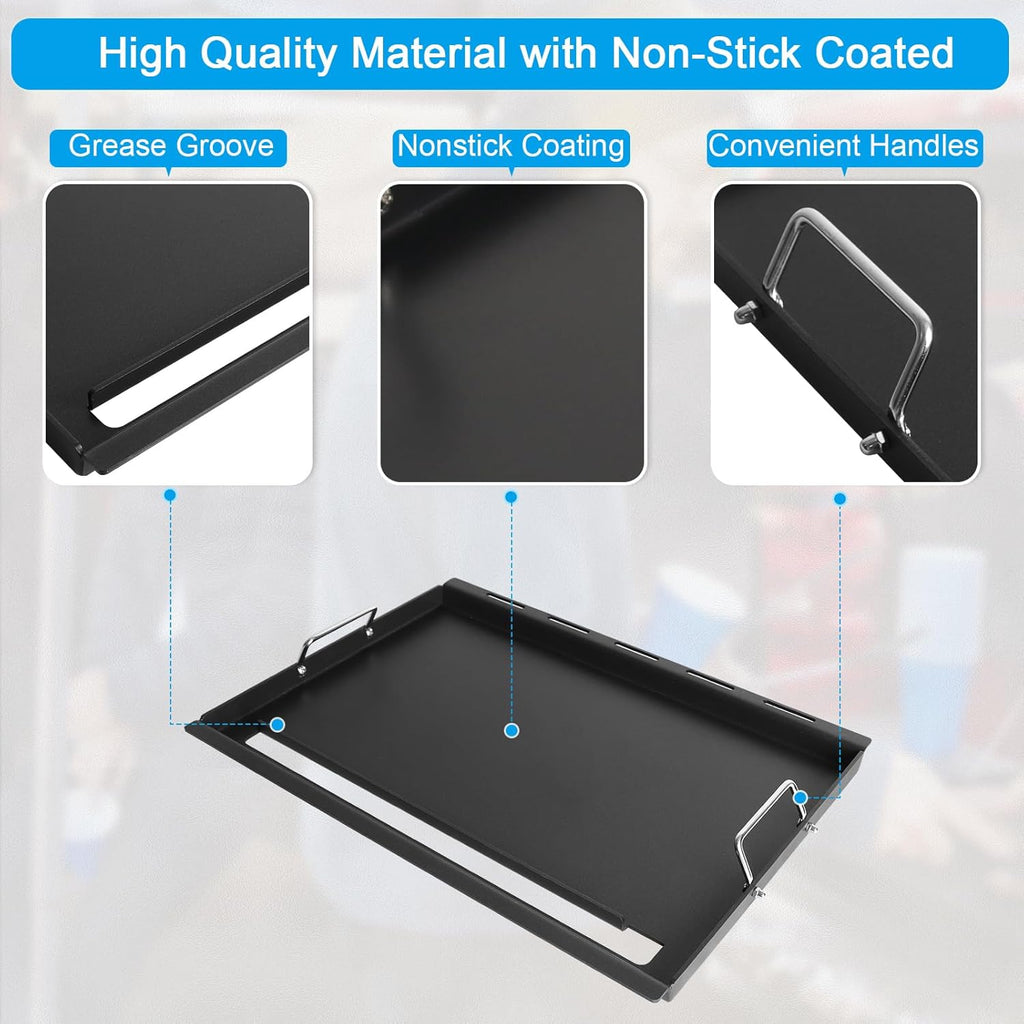 6788 Full-Size Griddle Inserts for Weber GS4 Genesis II 300 & Genesis II LX 300 SER Flat Top Grill Griddle with Handles for Weber Genesis II E310 E330 S315 EX315 SX335 EX335 Series Gas Grills