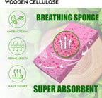 Compressed Cellulose Kitchen Sponges 12Pack，Non-Scratch Biodegradable Natural Colorful Sponge Scrub for Dishes Cleaning,Funny DIY Sponge for Kids
