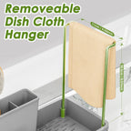 Stainless Steel Sink Caddy, Sponge Holder for Kitchen Sink with Brush Holder & Dishcloth Rack, Rustproof Sink Organizer Countertop, Soap Dispenser Kitchen Organizers Storage Essentials (Gray)
